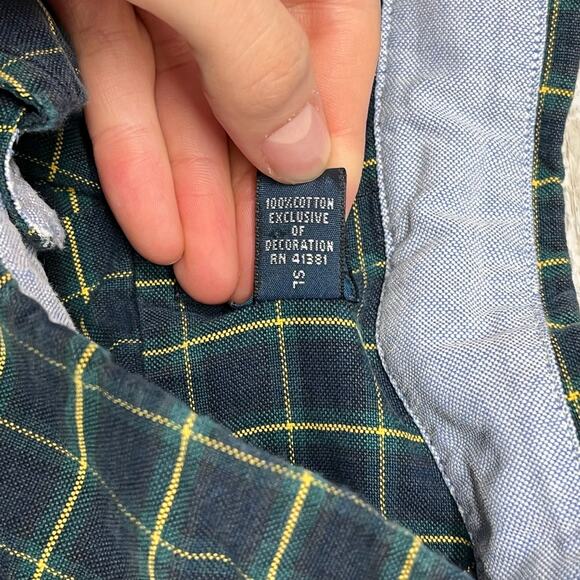 Ralph Lauren Shirt‎ Vintage Mens 2XL Custom Fit Tartan Plaid Button Up Mini Pony - Picture 8 of 9